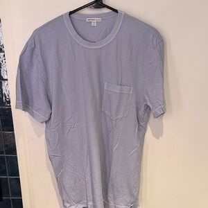 James Perse Sky Blue-Grey Short Sleeve pocket Tee